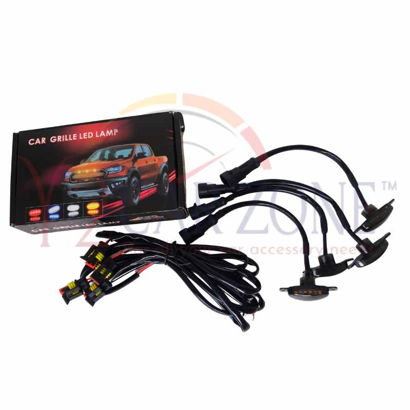 Car Front Grill Light Universal 4 PCS Smoke Shell Compatible With All Cars