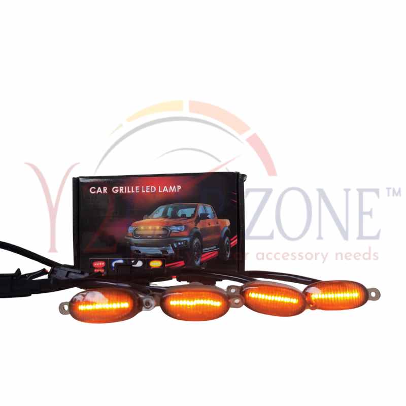 Car Front Grill Light Universal 4 PCS Smoke Shell Compatible With All Cars