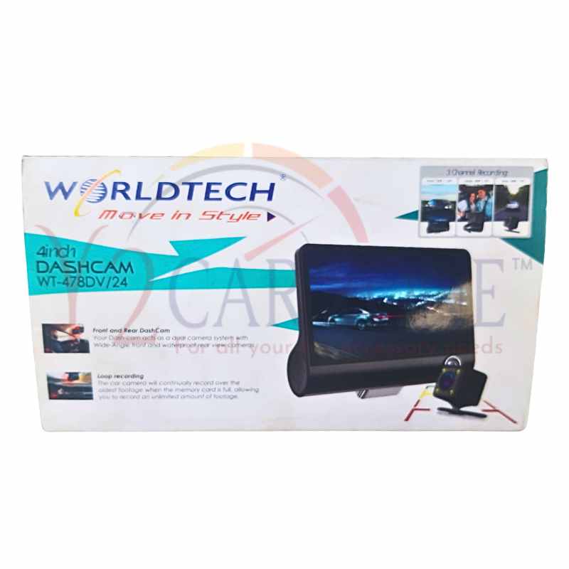 WorldTech 4Inch Dashcam WT-478DV/24 Smart DVR