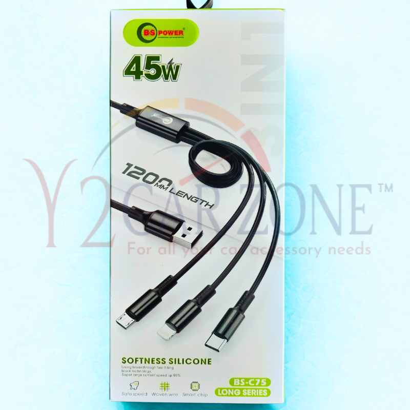 3 IN 1 Fast Charging Cable 45 W
