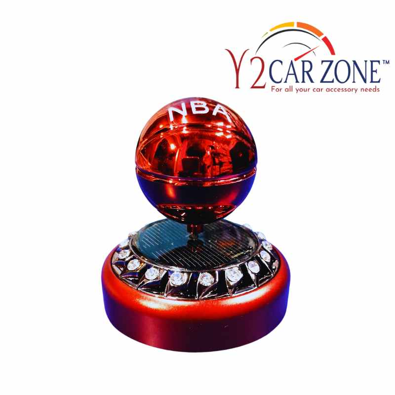 SOLAR POWER ROTATING CAR MOVING BALL - red
