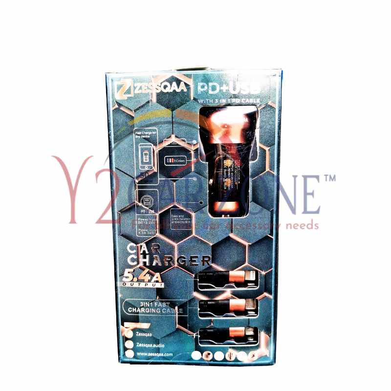 ZESSQAA 5.4 A Fast charger with PD 3in1 cable