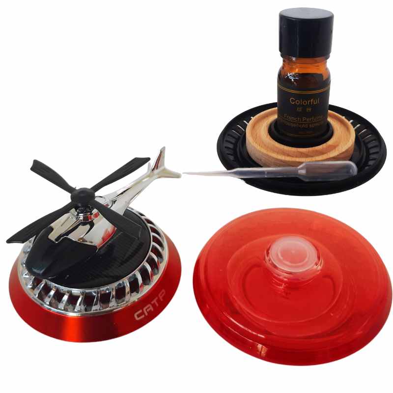 Car Solar Powered Rotating Helicopter Car Air Freshener, Aromatherapy Diffuser