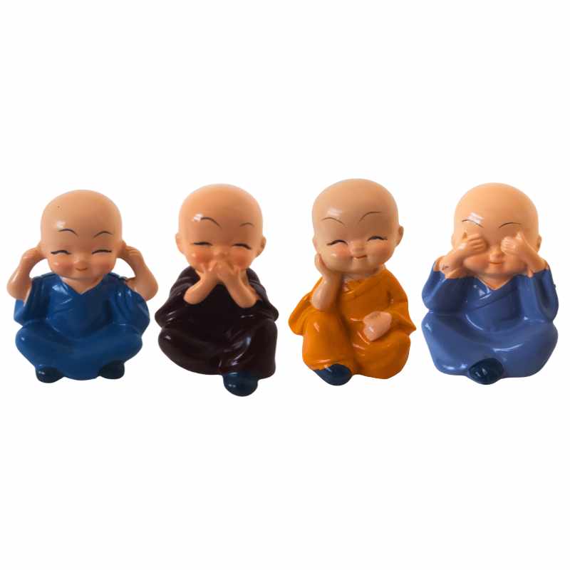 Buddha Monk Showpiece Cute Mini Idol for Car Dashboard